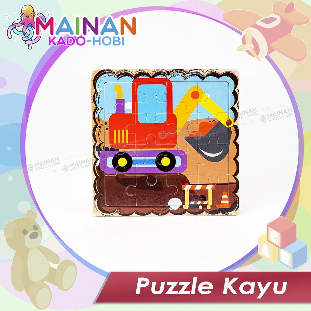 MAINAN EDUKASI MINI PUZZLE MONTESSORI MOTIF KARAKTER KARTUN