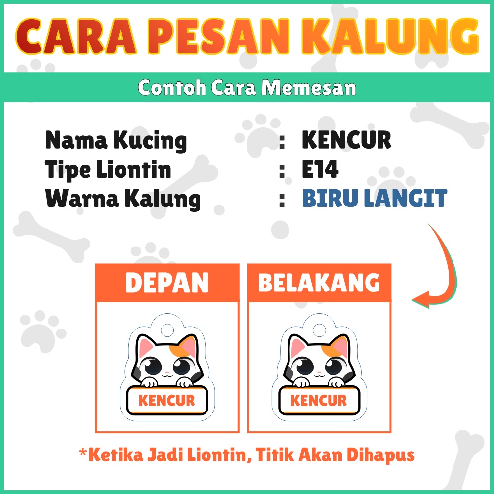 VC - KALUNG LONCENG KUCING BISA BEBAS CUSTOM NAMA LUCU buat Adult Anak Kitten Liontin No HP KUCING Bahan Bandul Akrilik Acrylic Cat Collar Bell Unik Karakter Aksesoris Ada Murah Unik Grosir Acrilic Adjustable Krincing