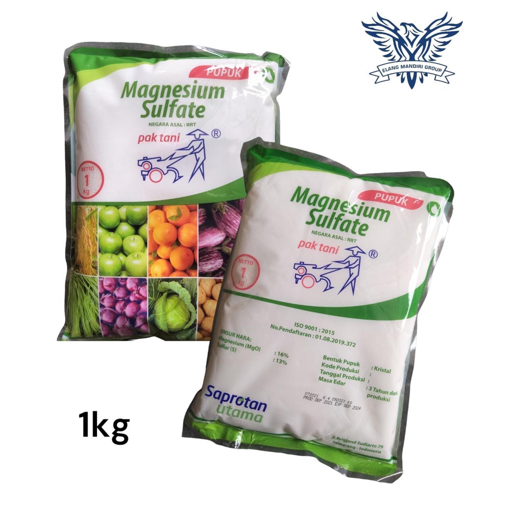 PUPUK MAGNESIUM SULFATE PAK TANI KEMASAN PABRIK 1 KG Bahan Aktif : MgO 18% S 13% MAG S