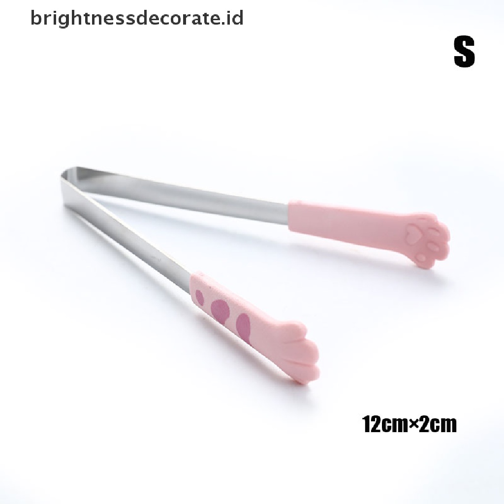 [Birth] Penjepit Makanan Bentuk Kaki Kucing Kartun Lucu Penjepit Makanan Stainless Steel Barbecue Tongs [ID]