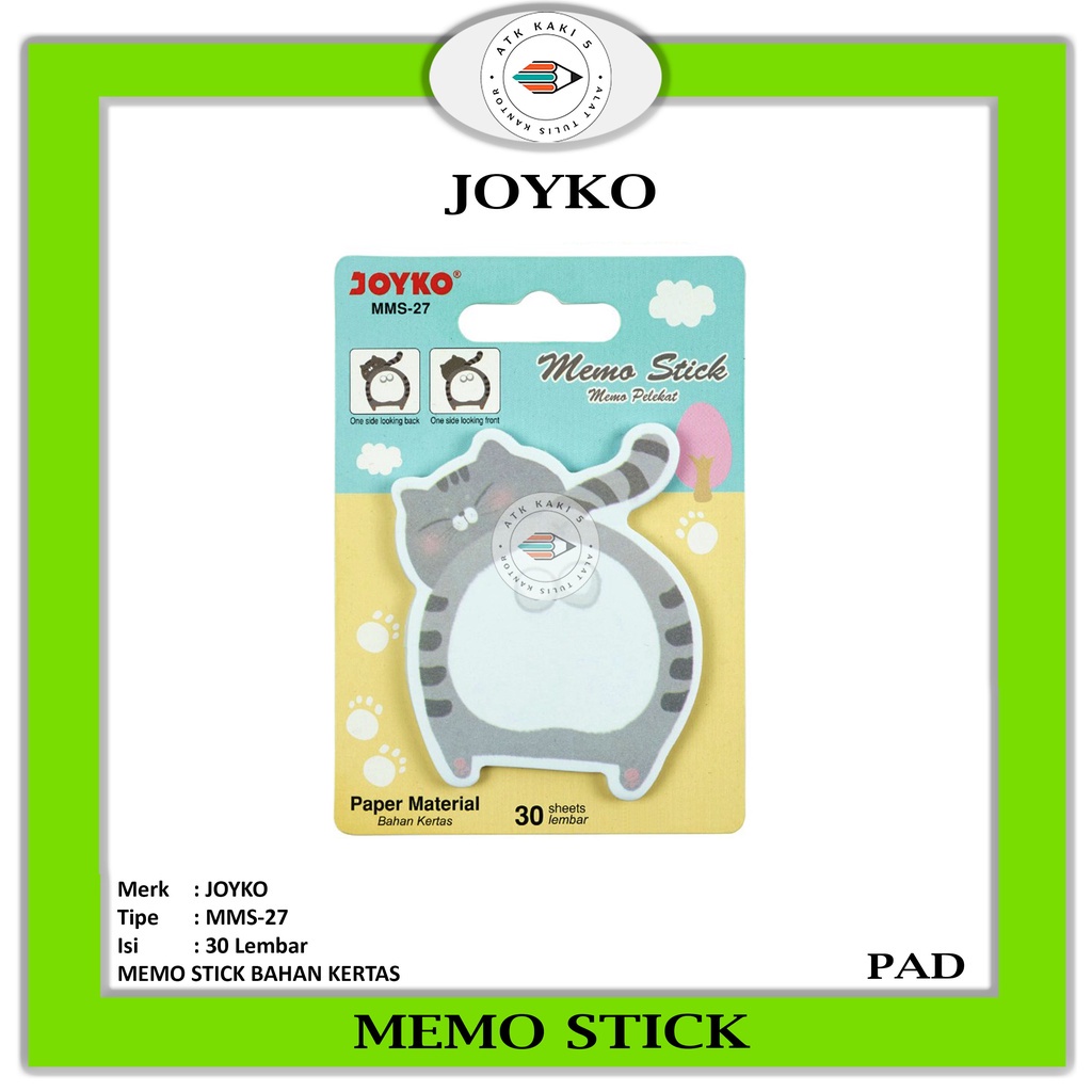

JOYKO - Memo Stick Motif Animal Tempel - MMS-27 - Pad