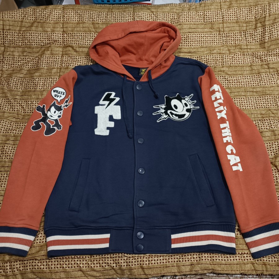 jaket varsity hoodie kancing Felix