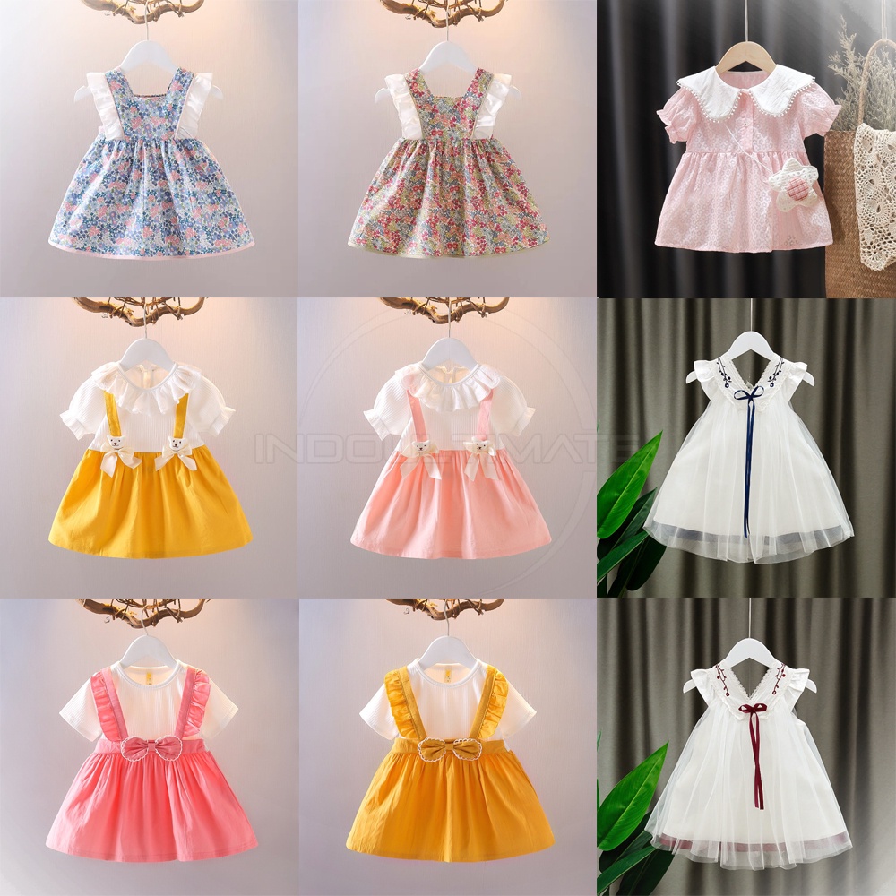 Dress Casual Pesta Anak Perempuan Cewek Import Premium Setelan Baju Rok Renda Impor Bayi Balita Perempuan 6 Bulan - 5 Tahun Baju Anak Perempuan Baju Bayi Perempuan DRI-106 DRI-107 DRI-108 DRI-109 DRI-112