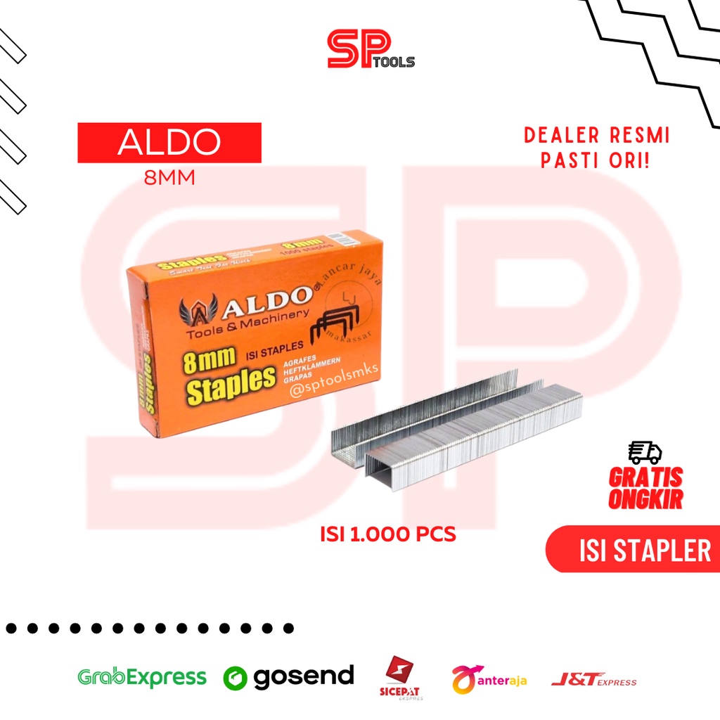 

ISI MATA STAPLER / STAPLES / GUN TACKER 8MM 8 MM 1000PCS ALDO
