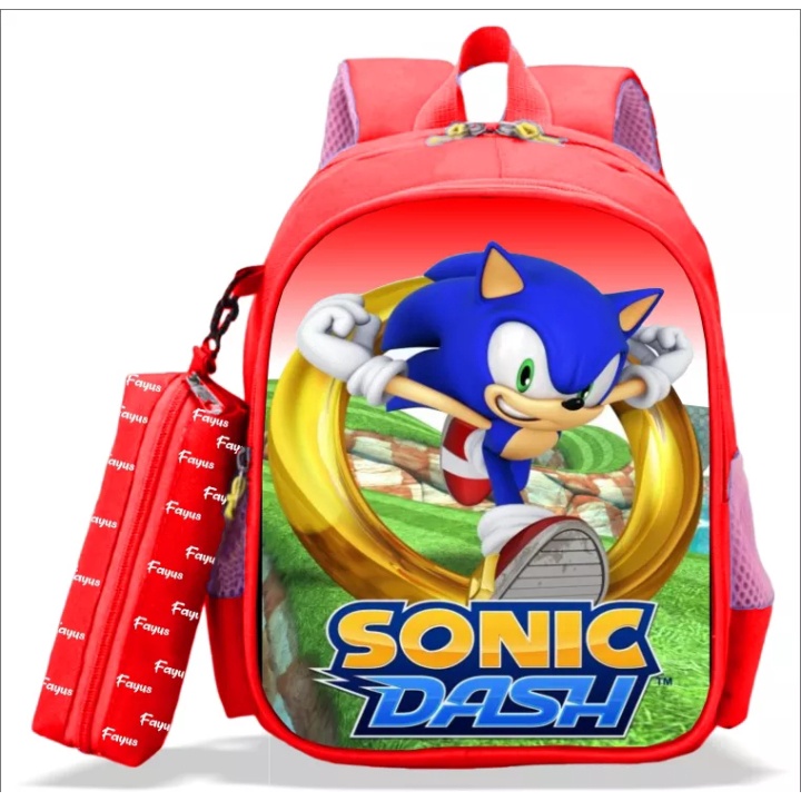 Tas Anak Karakter kartun Sonic Dash Tas Ransel Anak laki-laki Tas sekolah Anak TK SD bisa COD