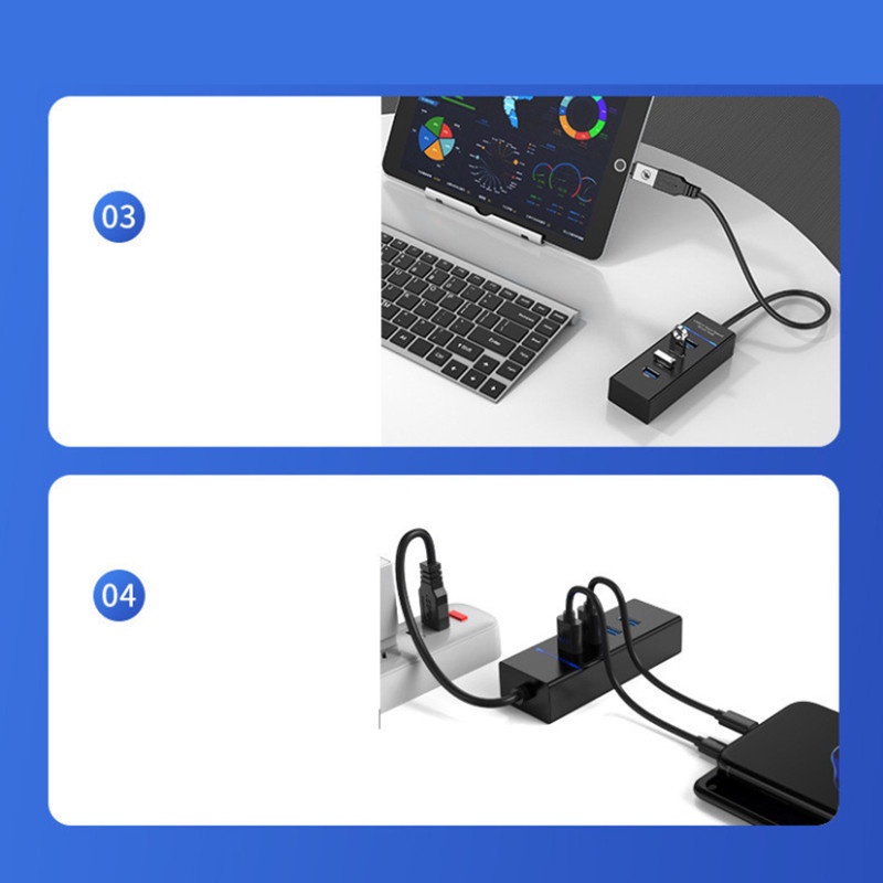 Hub USB3.0-Super Speed 4ports HUB 3.0 USB 4port HUB USB HUB USB 3.0 Kecepatan Tinggi Pembagian Tipe-C Ke USB3.0 HUB