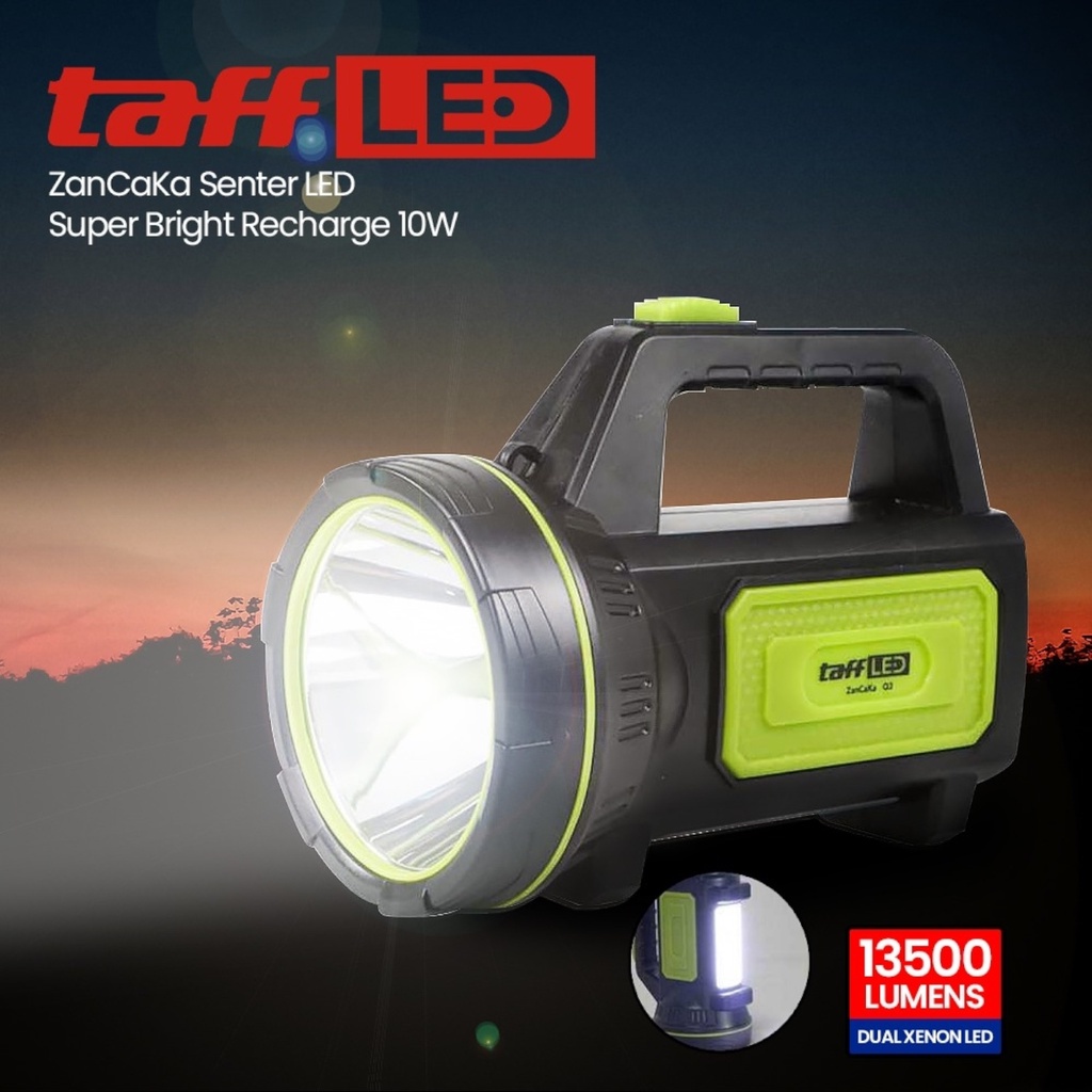 Senter TaffLED ZanCaKa LED Super Bright Rechargeable 10W 13500 Lumens