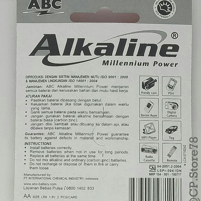 Baterai ABC Alkaline AA isi 2 pcs 1.5V Promoo - NUM