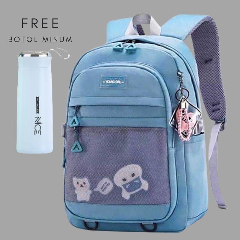 Tas Anak Perempuan Remaja Korean Style gratis Botol Minum Tas Anak Sekolah SD SMP Terbaru Tas Ransel Anak Tas Anak