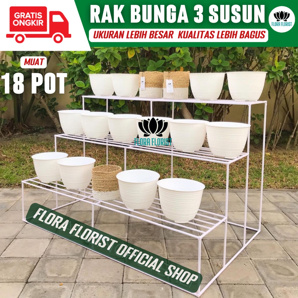 Rak Bunga Susun besi | Rak taman | Rak Tanaman hias hidup  Minimalis Curva  6 susun