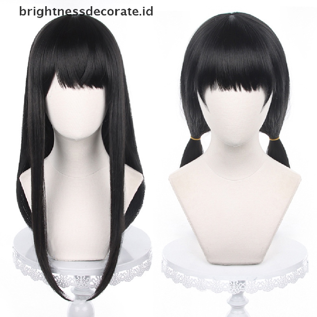 [Birth] Anime Chain Man Mitaka Asa Cosplay Wig Asa Mitaka Panjang 65cm Hitam Tahan Panas Rambut Sintetis Wig Pesta [ID]