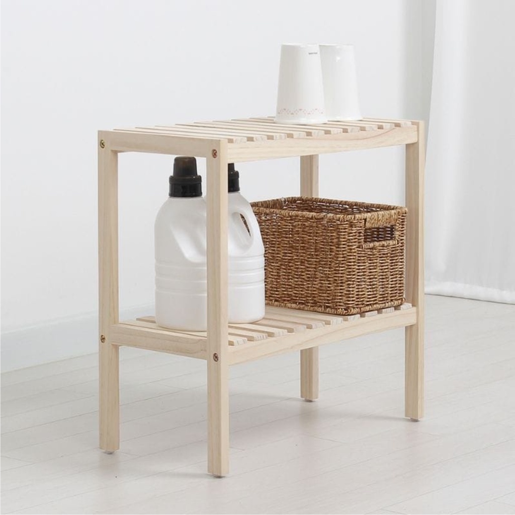 Rak Serbaguna 2 tingkat  rak ambalan 50 cm | Rak Rak Wooden Shelf rak kayu Rak Dapur | Rak Sepatu Kayu minimalis atau Rak Taman