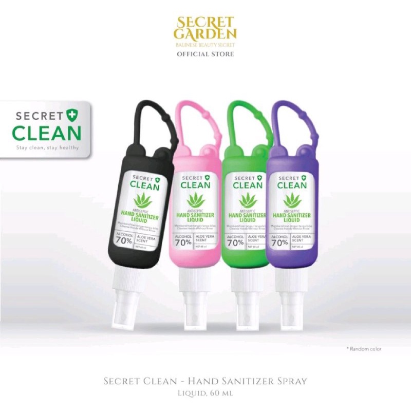 SECRET CLEAN HAND SANITIZER LIQUID SPRAY 60 ML + SILICON CASE