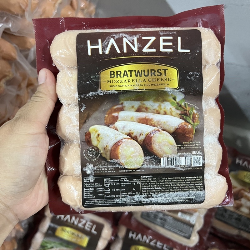 

HANZEL BRATWUST MOZZARELA CHEESE 360gr isi 5