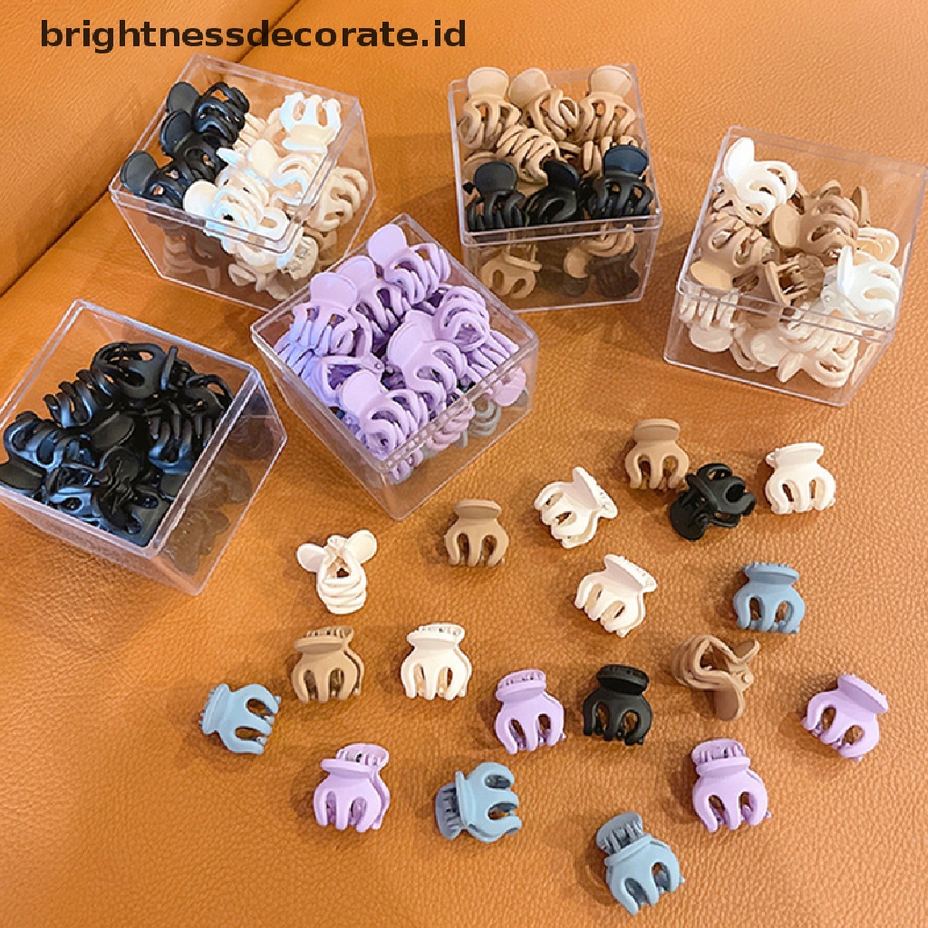 [Birth] 10pcs Matte Plastik Mini Rambut Cakar Klip Bayi Insang Manis Kecil Jepit Rambut Hairgrips Barrettes Hiasan Kepala Aksesoris Fashion [ID]