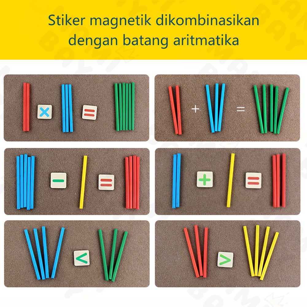 Mamibayi Intelligence Stick 100pcs/Puzzle Magnet Kaleng Mainan Peraga Belajar Berhitung