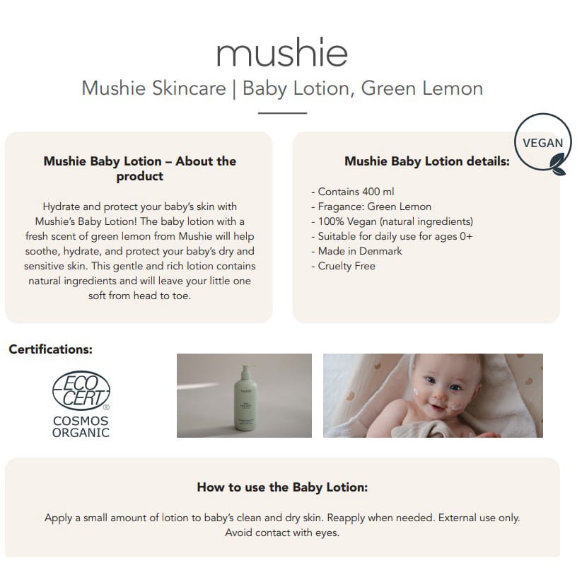 Mushie Baby Lotion 400ml / Body Lotion Bayi