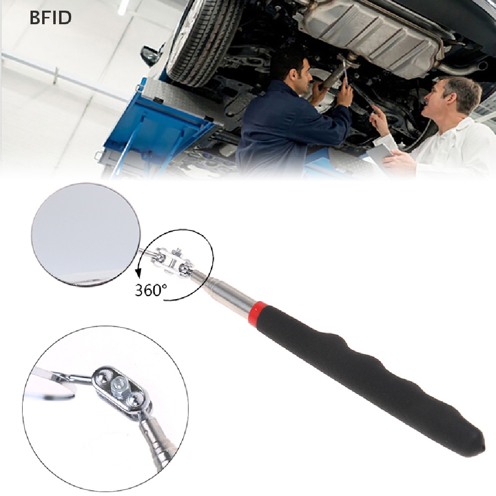 [BFID] 1pc 50mm Cermin Bulat Inspeksi Lensa Deteksi Teleskopik Mobil360° Alat Perbaikan [ID]