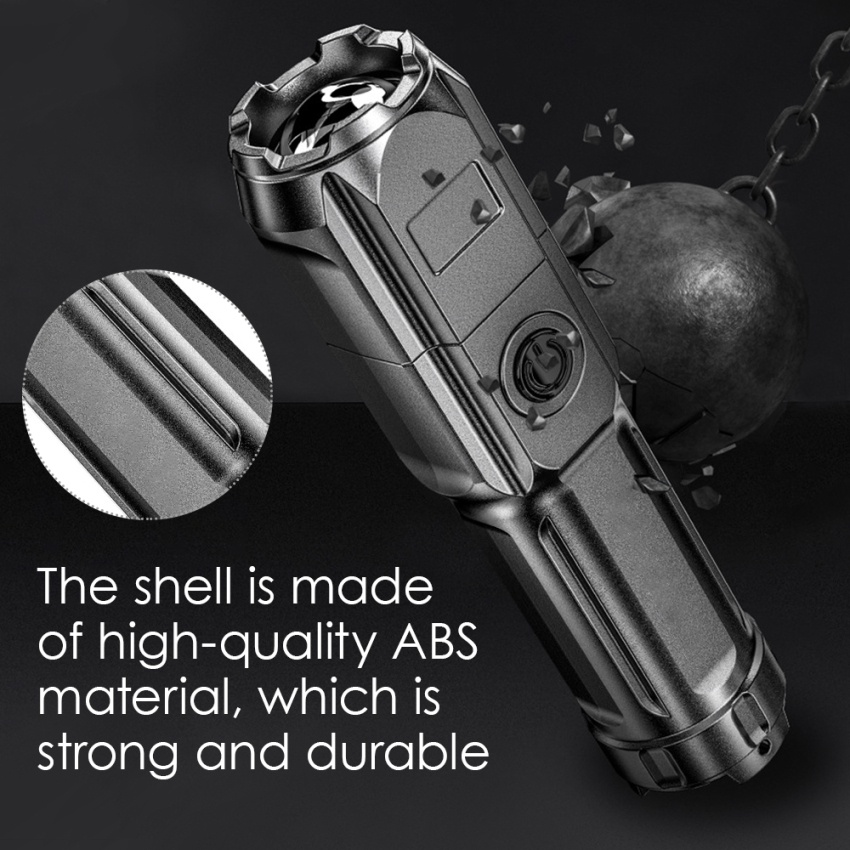 Senter Fokus Cahaya Terang Isi Ulang USB, Senter Rumah Portabel Luar Ruangan, Yang Biasa Digunakan