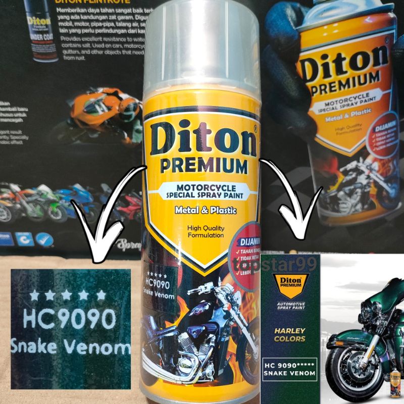 Snake Venom Pilok Pilox Cat Semprot Diton Premium HC9090 HC 9090 Snack Snek Hijau Metalic Metalik 400cc Spray Paint