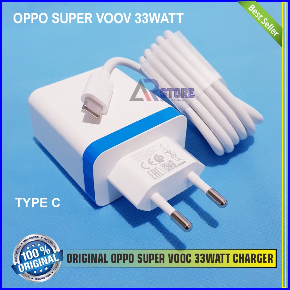 Charger Oppo 33 Watt Super VOOC USB C Original 100% type c
