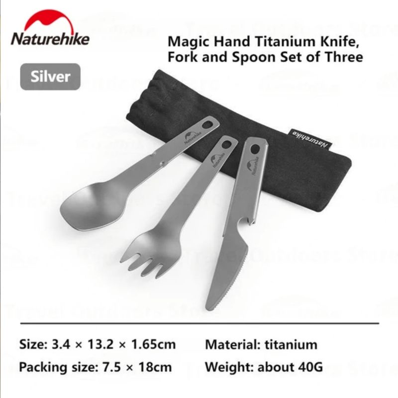 TITANIUM TABLEWARE NATUREHIKE CNH22CJ017 / SENDOK MAKAN LIPAT