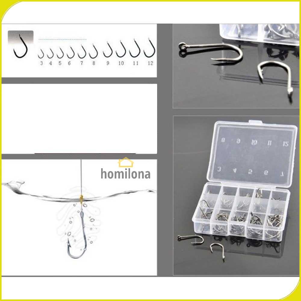 TaffSPORT Long Handled Fishing Hook Kail Pancing No 3-12 Set - 94151-BE