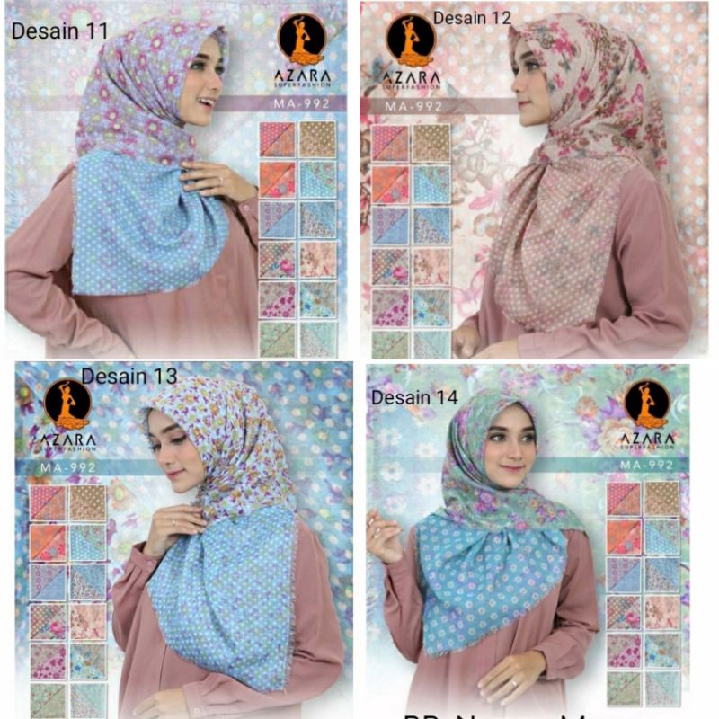 Hijab Azara BB Nurel Motif Bolak balik / hijab rawis / jilbab palembang / hijab grosir S4 cuci gudan