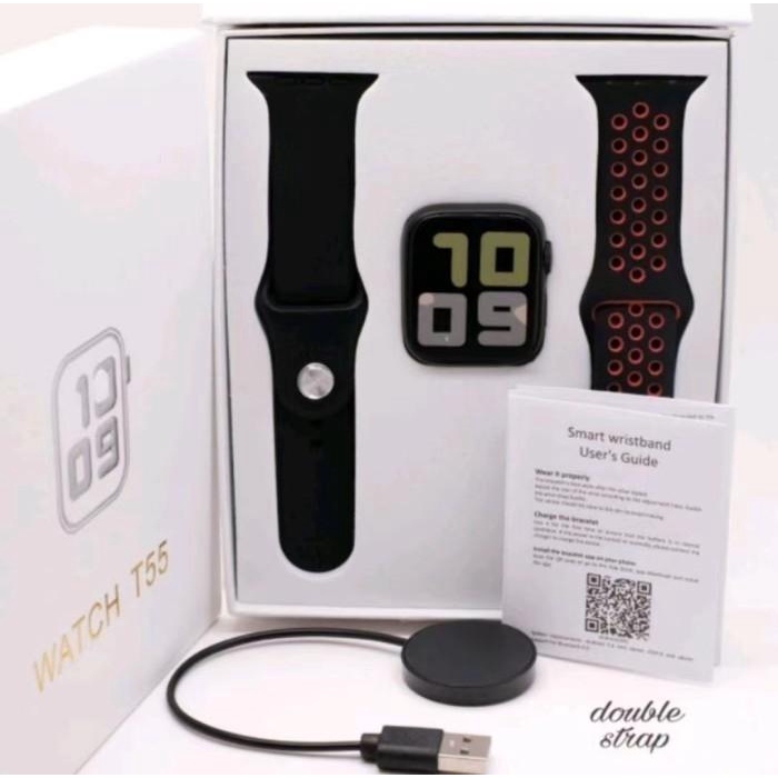 Jam Tangan Smart Watch T55 T500 Double Strap Bisa Panggilan Telepon