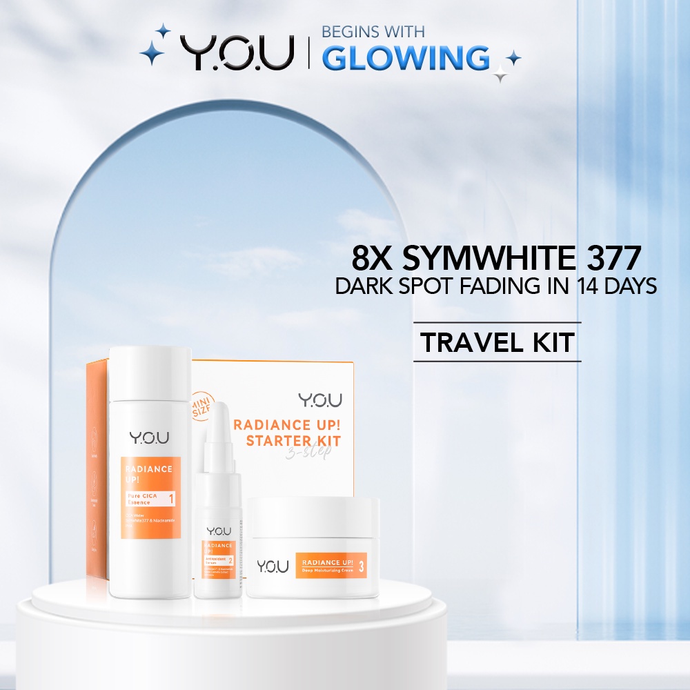 YOU Radiance Up × KIMSOOHYUN 3 Step BRIGHTER SKIN LOOK Bundle Set | 8x Symwhite 377 + Niacinamide | Atasi Bekas Jerawat and Dark Spot | Travel Size Radiance Up | Travel Kit Radiance Up ( YOU MAKEUPS OFFICIAL STORE )