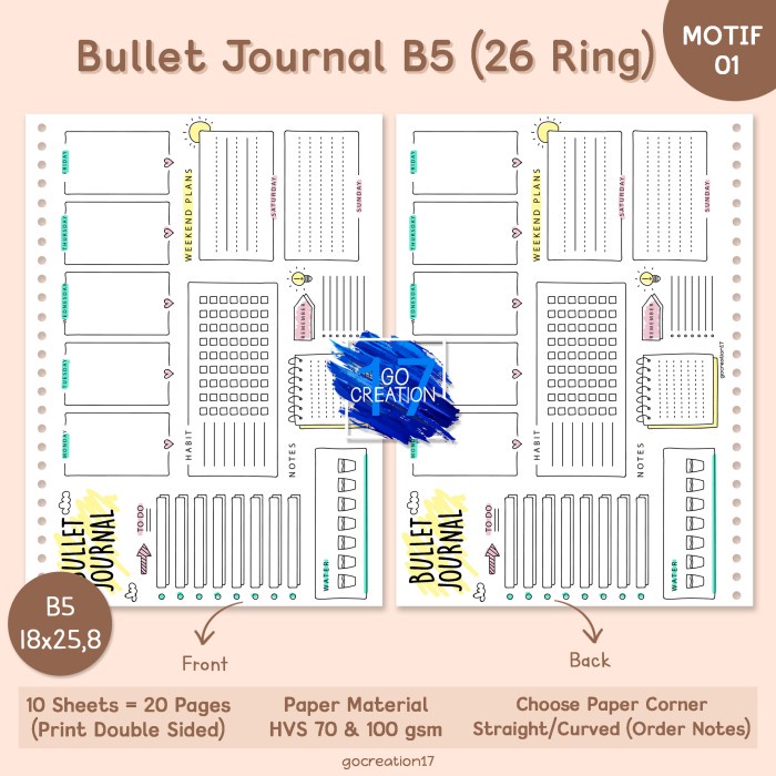 

Kertas Isi Binder Bullet Journal 01 (A6 A5 B5)