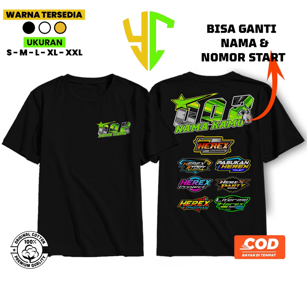 Kaos sablon satuan - Kaos Request Racing Murah - PJL-1 - kaos bebas Nama Dan No Racing - Kaos sablon