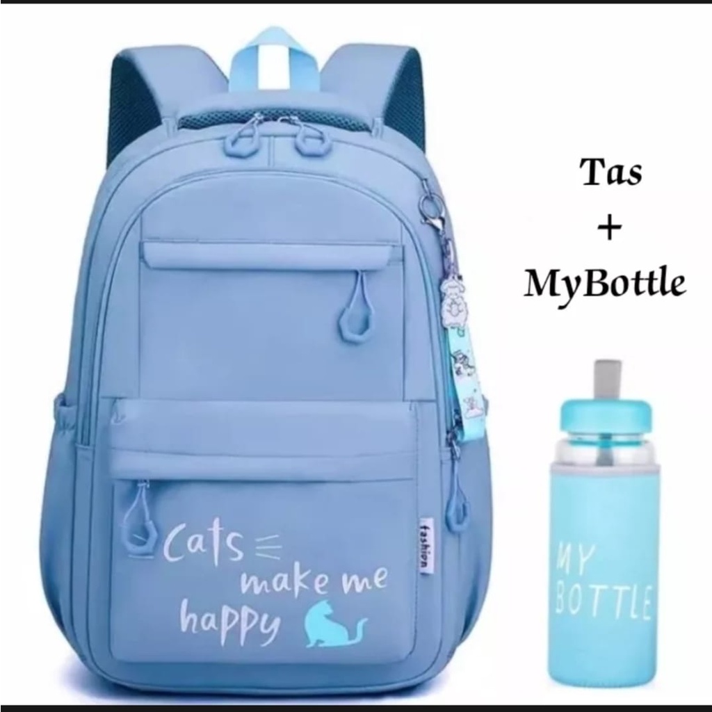 BEGIEE [ BISA COD ] Tas Ransel Wanita CAT / Tas Ransel Sekolah unisex / Tas Wanita Viral 2022 / Tas 
