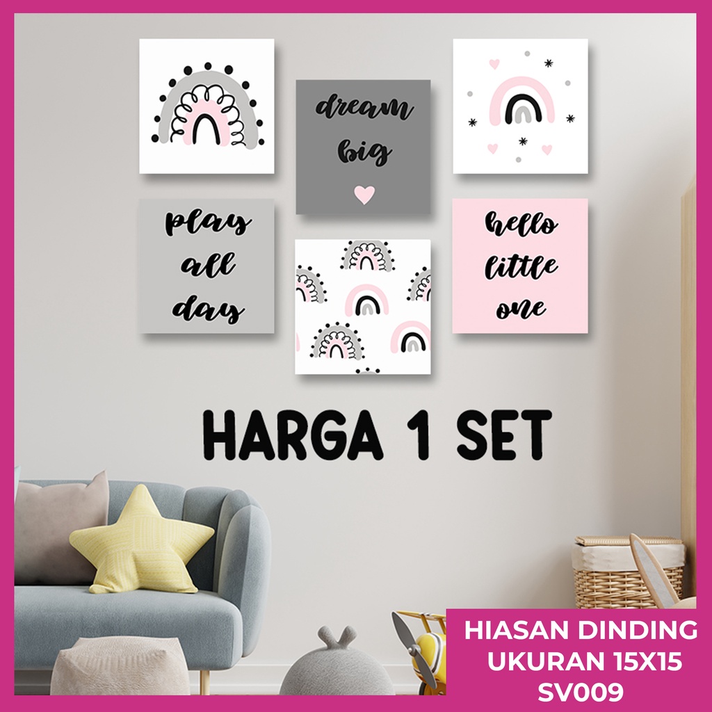 #81 Kamilastorindo Hiasan Dinding Paket 1 Set Poster Kayu Dekorasi Kamar Anak Wall Decor 1515