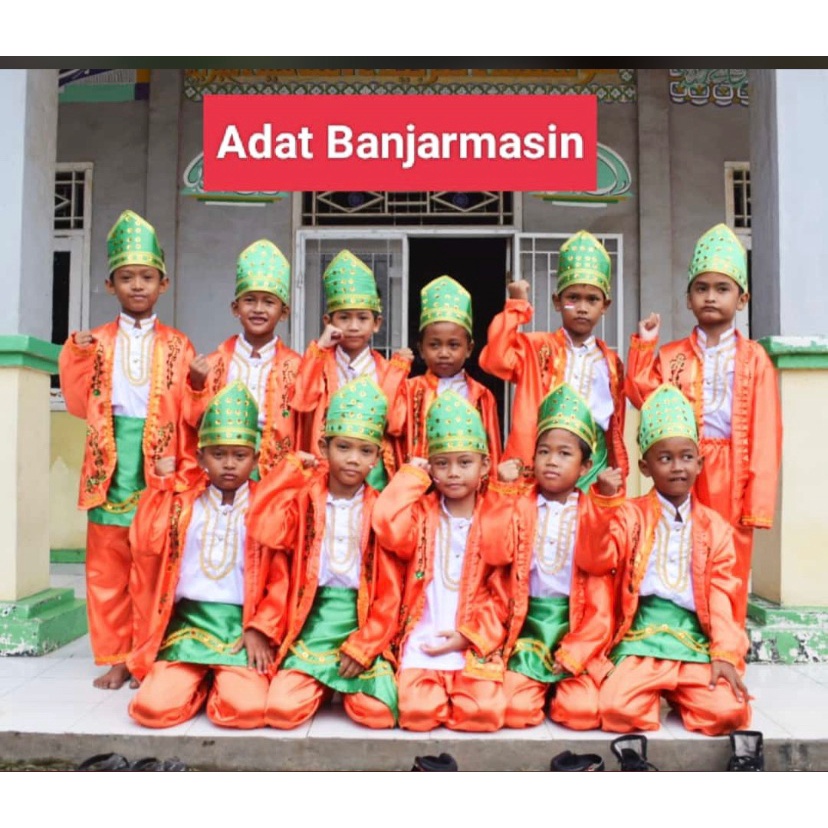 Baju adat anak Kalimantan Selatan/Banjar satuan (Laki/Cewe)