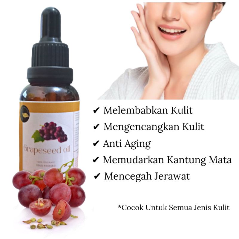 GRAPESEED OIL MURNI (Minyak Ekstrak Biji Anggur Murni) 30ml