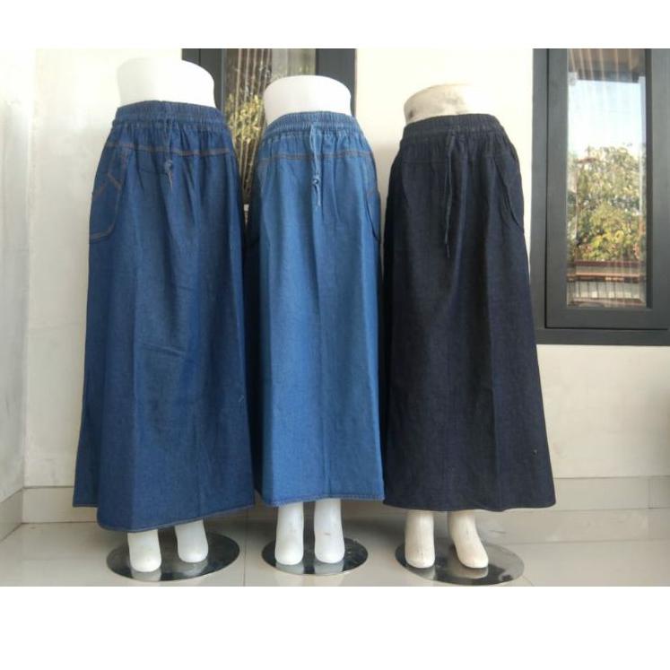 Terbaru Rok Jeans Panjang Model A Polos Terlaris Shopee - Rok Jeans Model A Standar Termurah