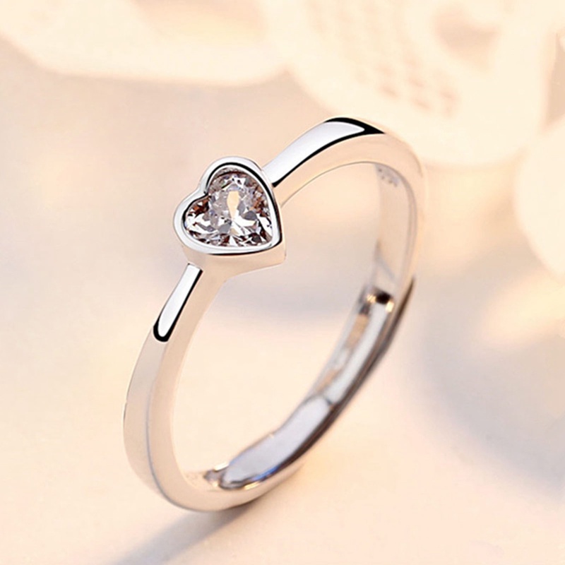 2pcs/set Cinta Hati Zirkon Cincin Pasangan Yang Dapat Disesuaikan Berongga Tak Berujung Cinta Kekasih Pasangan Rings Untuk Wanita Pria Pertunangan Pernikahan