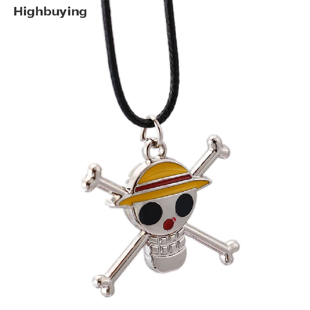 Hbid Kartun Anime One Piece Kalung Luffy Ace Tengkorak Bajak Laut Rantai Liontin Logam Glory