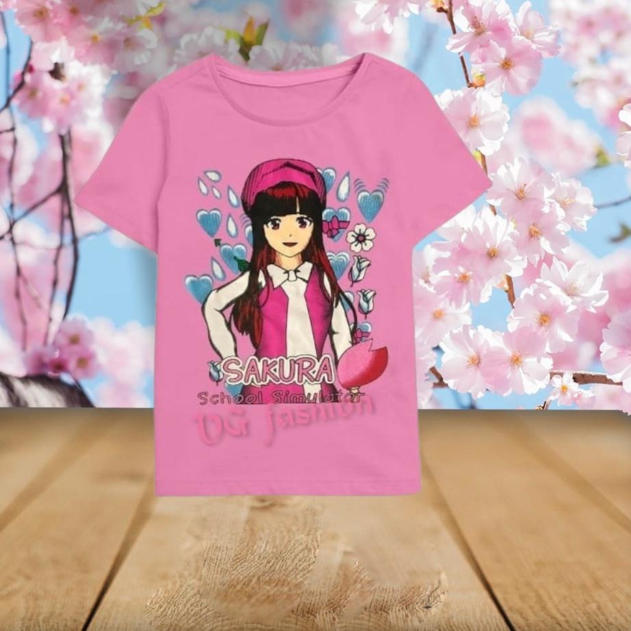 SNA587 kaos Sakura School Simulator Terbaru // Atasan kaos Anak Perempuan SAKURA SCHOOL SIMULATOR Us