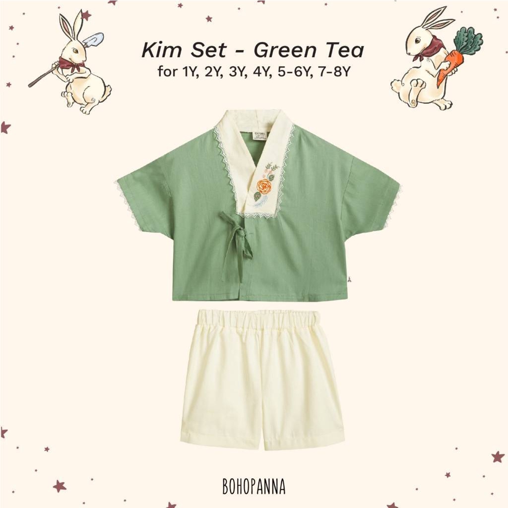BOHOPANNA Kim Set Baju Imlek Anak Perempuan 1-8 Tahun