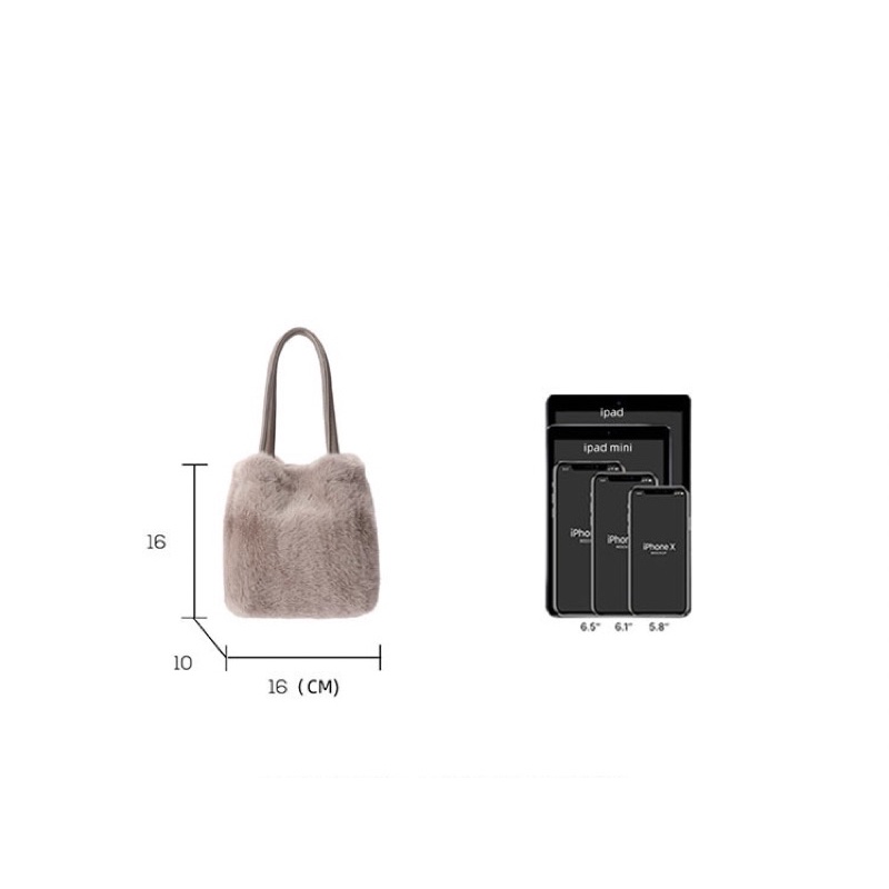 Tas Selempang Bulu Wanita Tas Cewek Kecil Handbag Bucket Bag JS 8236