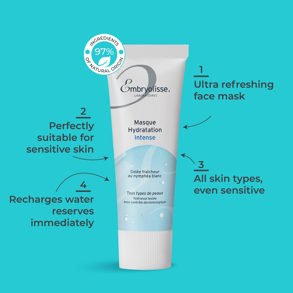 Embryolisse Intense Moisturizing Mask / Masque Hydratation Intense 50ml – Masker Wajah Semua Jenis Kulit + Fresh Cooling Refreshing Effect + Menyegarkan Kulit - 1x