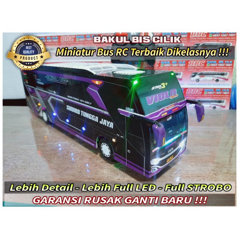 Miniatur Bus RC Sudiro Tungga Jaya STJ VIOLA ( Remote Control ) DETIL RAPIH FULL TELOLET FULL STROBO
