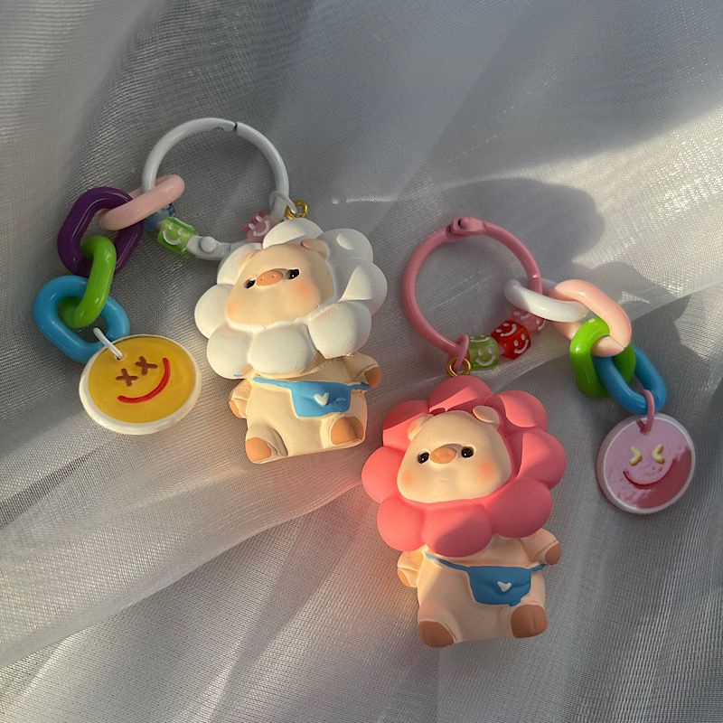 Sear【Penjualan Panas Di Shaoyang Kota】Kartun Yang Indah Bunga Matahari Boneka Resin Babi Lucu Fash00