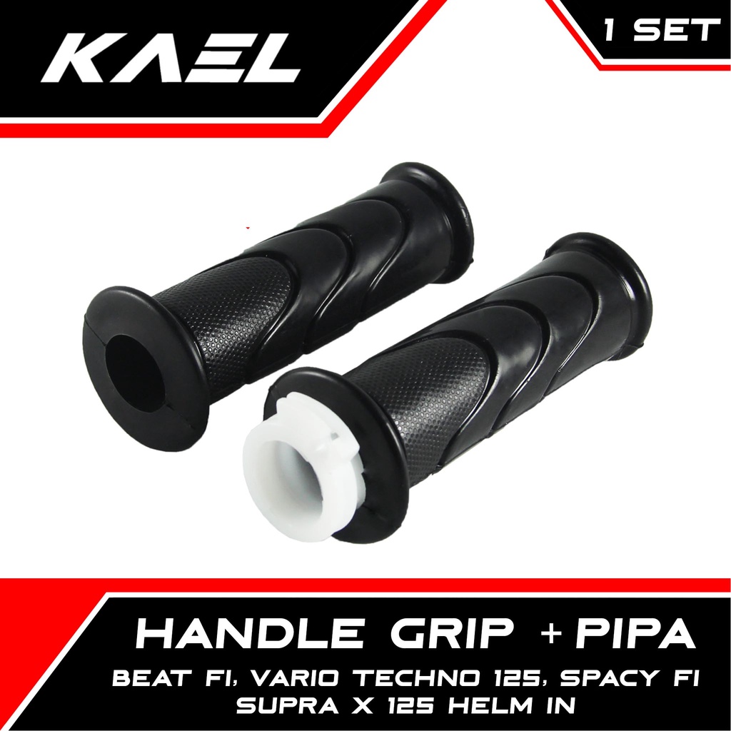 Handle Grip Pipa Honda Vario Techno 125 Old STD CBS FI &amp; Supra X 125 Helm In Karbu &amp; Beat F1 &amp; Spacy FI Hand Grip Fat Vat Pad Handfat Handvat Handpad Hanfat Assy Set Handgrip