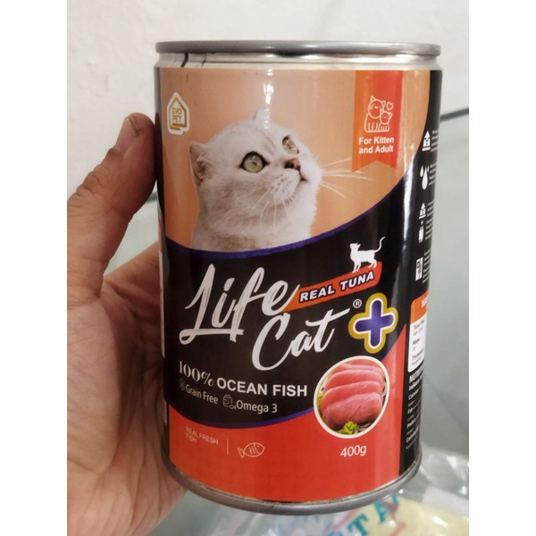 Life Cat Plus Real Tuna Kaleng Kitten Adult 400 gr Makanan Kucing Basah