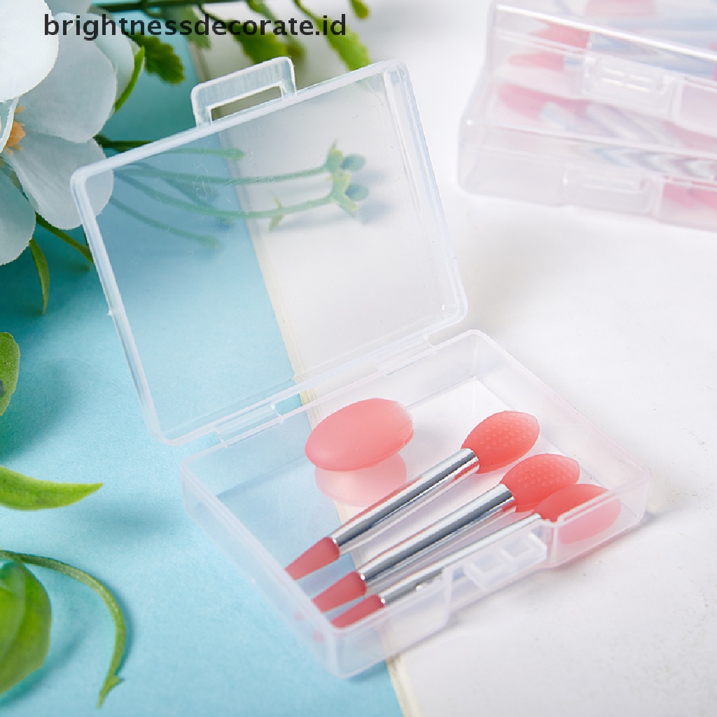 [Birth] 3pcs Silikon Lip Balms Lip Mask Brush Dengan Sucker Penutup Debu Makeup Brushes [ID]