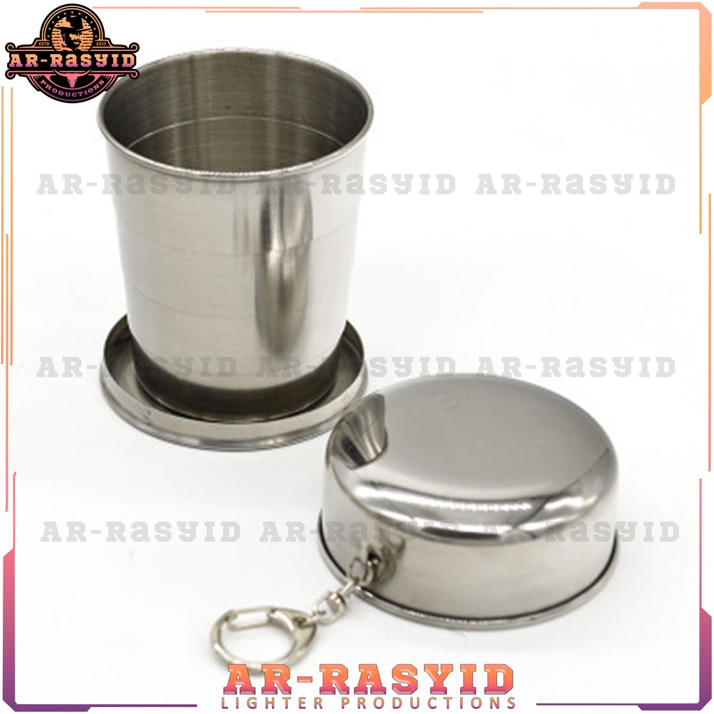 BISA COD! Cangkir Mug Kopi Lipat Multifungsi Gantungan Kunci Stainless Steel