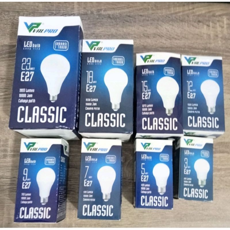 LAMPU LED BULB VALPRO CLASSIC PUTIH 5W-23W